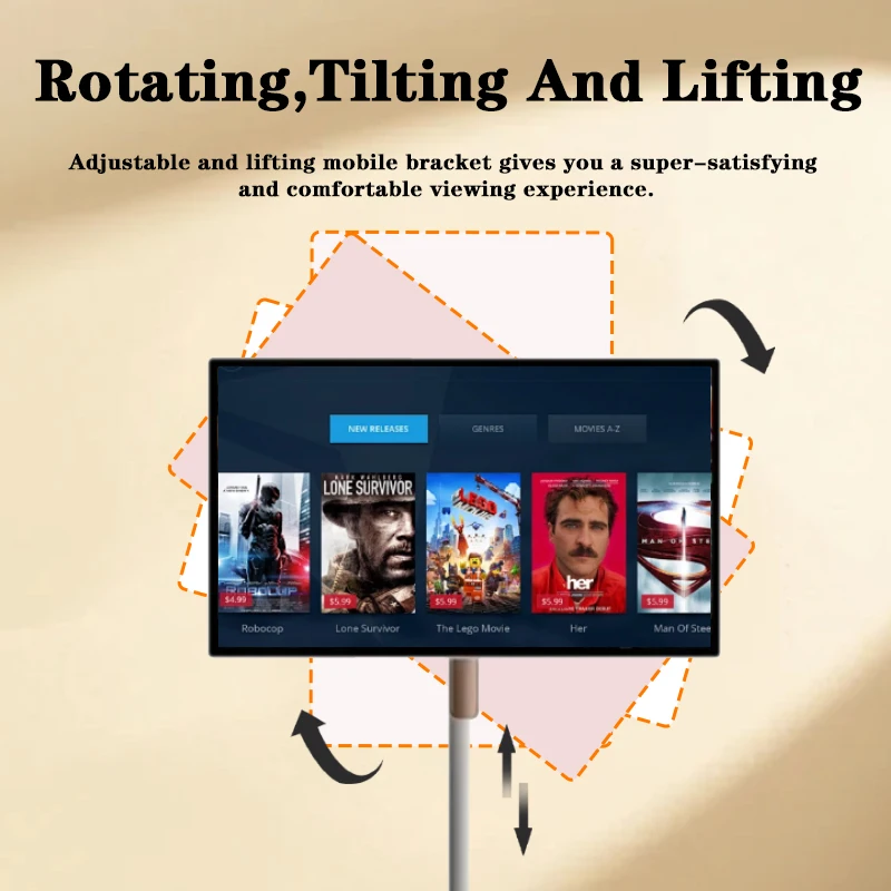Android 12 Smart Touch Screen With Narrow Bezel Fully Adjustable Stand Wireless Portable TV