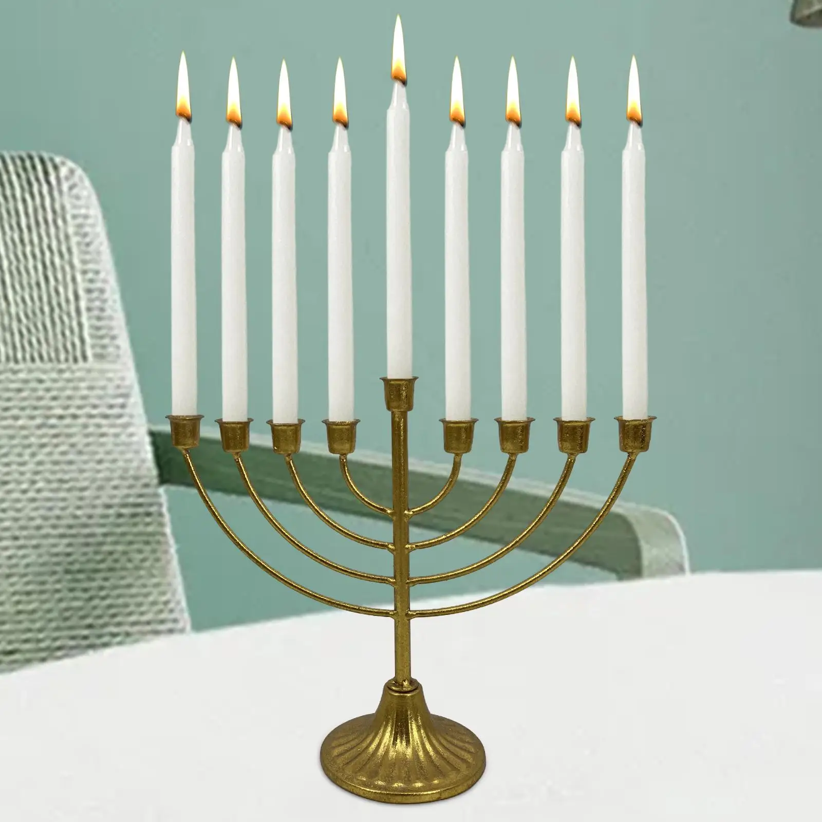 Candlestick Jewish Holder Hanukkah Decoration Menorah for Desk Living Room Candlestick Jewish Holder Hanukkah Decoration Menorah for Desk Living Room