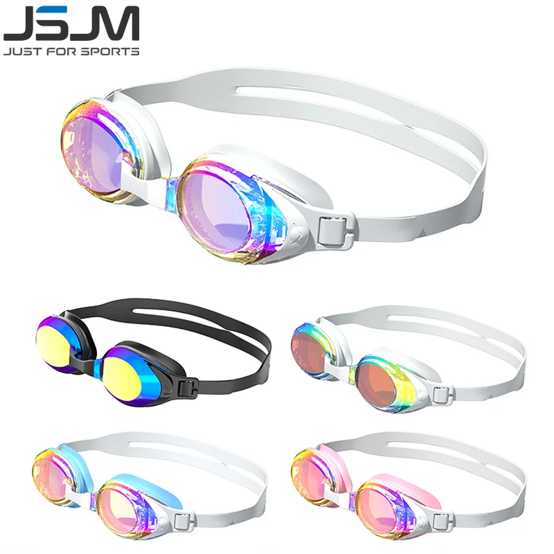 JSJM New Swimming Goggles Adults Anti-fog UV Protection Lens Men Women Professional Silicone Adjustable Swimming Glasses Unisex 6