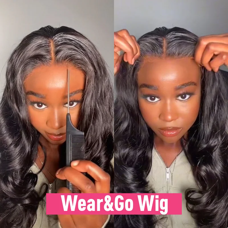 Glueless Wig Human Hair Ready To Wear and Go Preplucked Body Wave