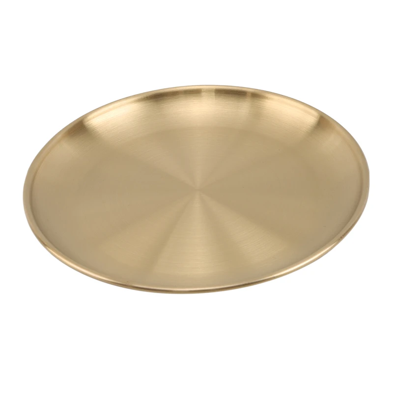 Dining Dish Dinner Plates European Style Gold Dessert Plate Kitchen Serving Dishes Salad Round Plate Cake Tray Western Steak Round Tray