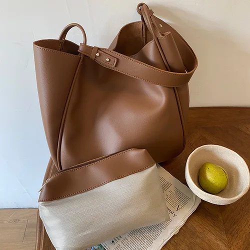 CGCBAG 여성용 럭셔리 토트백, 대용량 숄더백, 하이 퀄리티 PU 가죽, 심플 디자이너, 여성 핸드백, 2024 트렌드 2