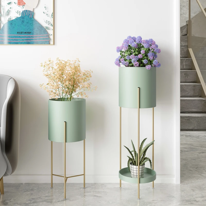 Discount Nordic Iron Balcony Plant Stand Multi-layer Light Luxury Indoor Flower Rack Floor Type Durable Living Room Shelf