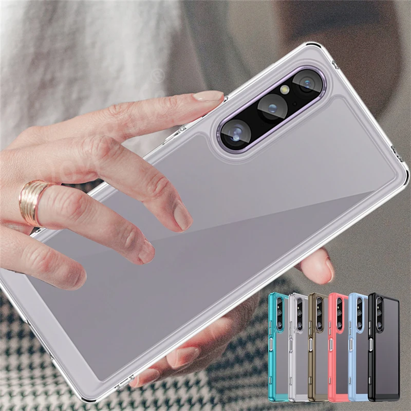 Per Sony Xperia 1 V Custodia Cover Sony Xperia 1 V Capas Nuovo Paraurti In Silicone Trasparente Bordo Antiurto Tpu Per Fundas Sony Xperia 1 V