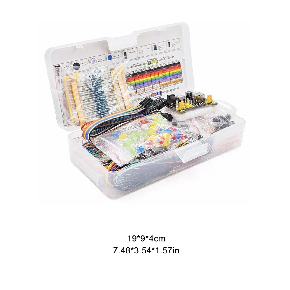 All In 830: Starter Kit Completo Per Arduino Con Breadboard, Modulo Alimentazione, Cavi, LED E Resistenze - 3