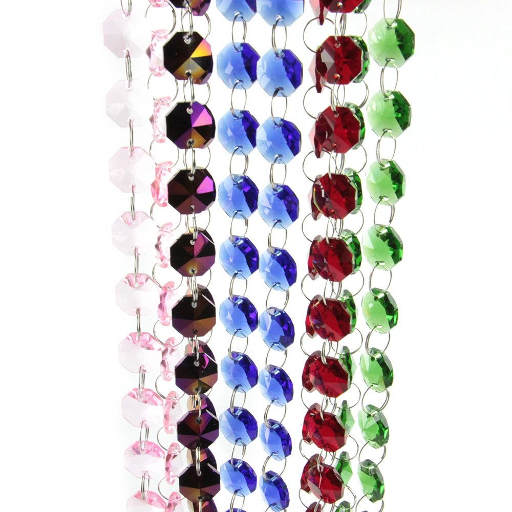 Crystal beads garlands 1m 14mm octagon for curtain home wedding decor