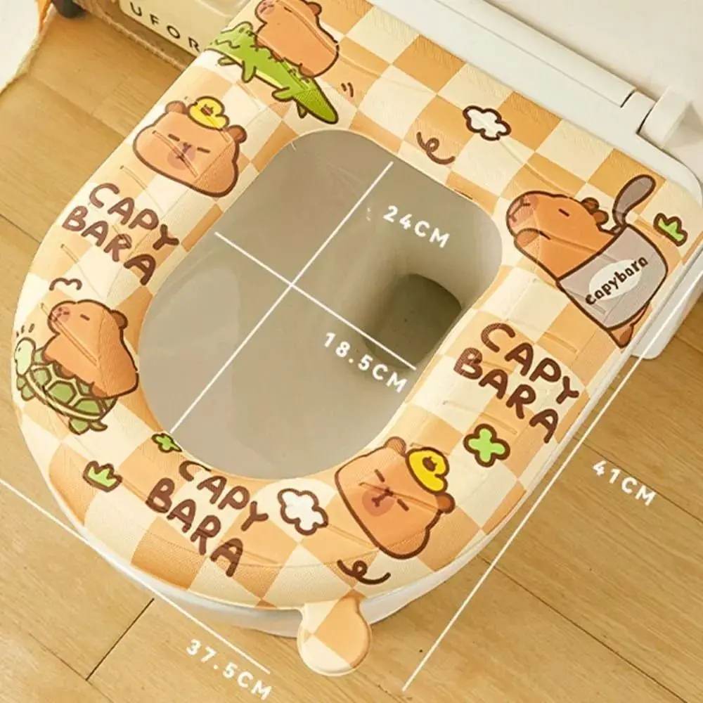 Universal Cartoon Capybara Toilet Seat Cover Reusable EVA Closestool Mat Waterproof Washable Toilet Lid Cushion