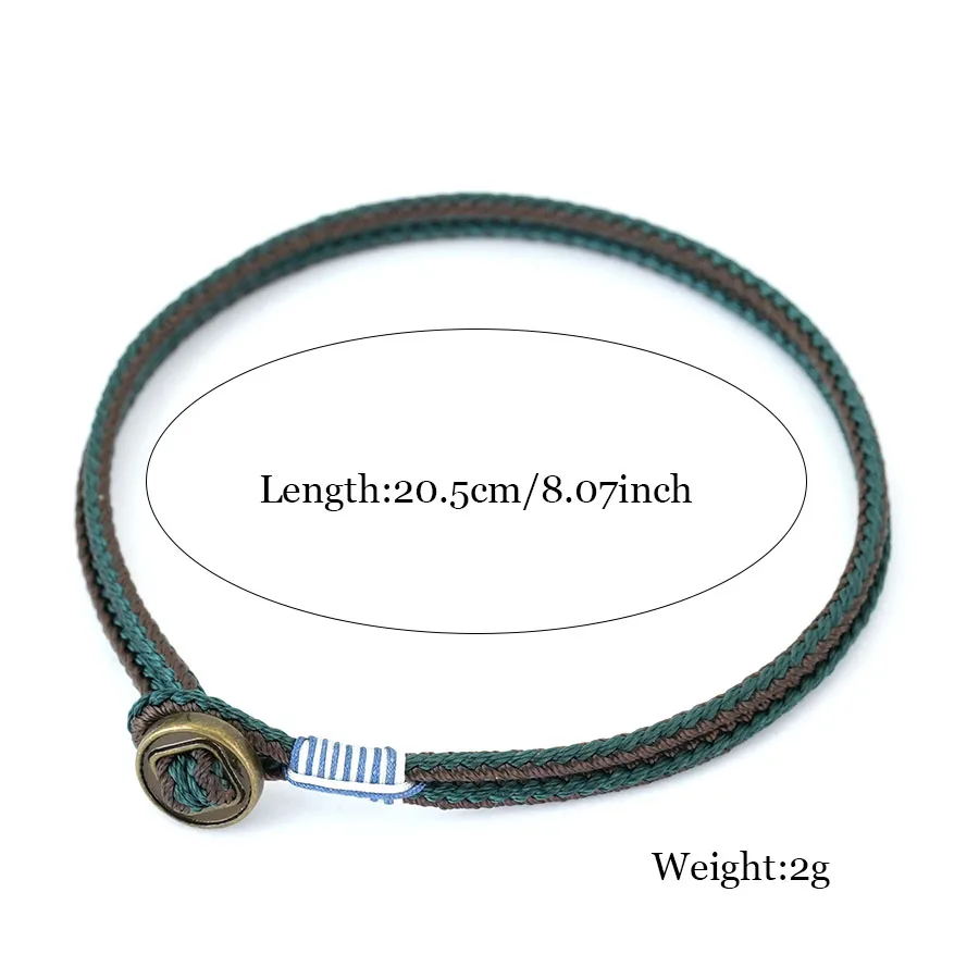 Rope Leather Ethnic Bracelet for Men Thin String Charm Accessory