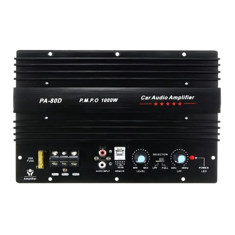 Amplificatore Auto PA-80D - 12V, 1000W Max, Per Subwoofer - Scheda Amp Per Audio Automotive