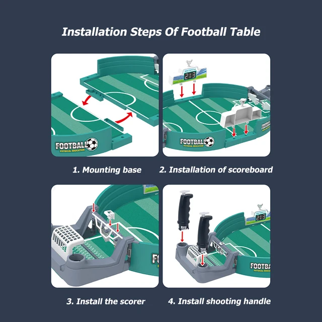 Mini Futbolín De Mesa Portátil – Juego De Fútbol Para 2 Jugadores Con 2 Balones, Mango Antideslizante, Ideal Para Niños De 3 A 7 Años