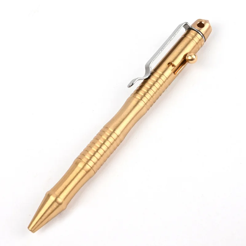 Hoge Kwaliteit Messing Zelfverdediging Tactical Pen Bolt Schakelaar Balpen Schrijven Pen Voor Outdoor Kamp EDC Tool Gift doos