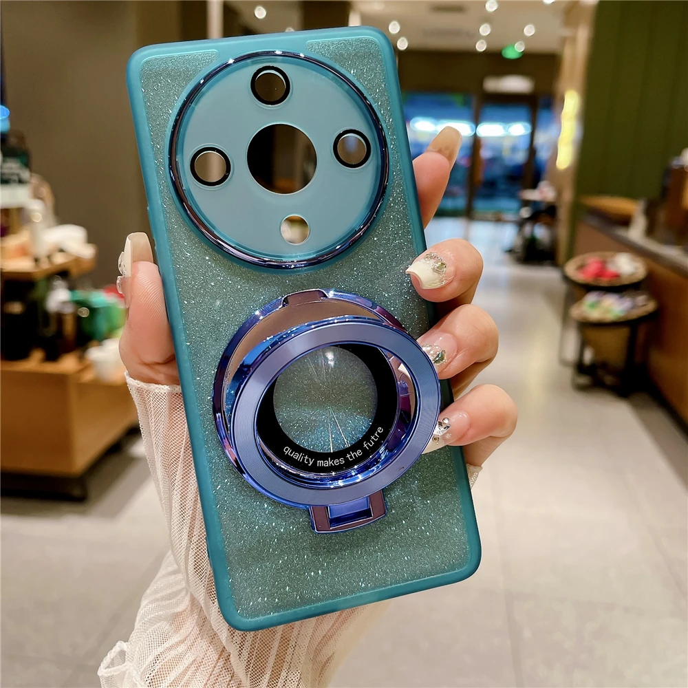 Magnetic Suction Bracket Soft Bling Phone Case