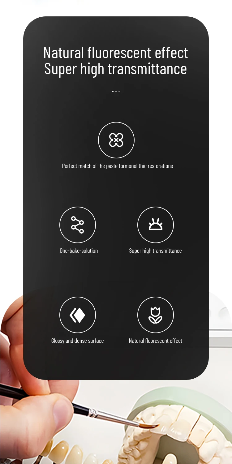 GUSROM Dental-Färbe- und Glasurpaste 4g für Zirkonoxid und Lithiumdisilikat-Porzellan Niedrigtemperatur-Glasur für Dentallabor-Glasur – Detail 9