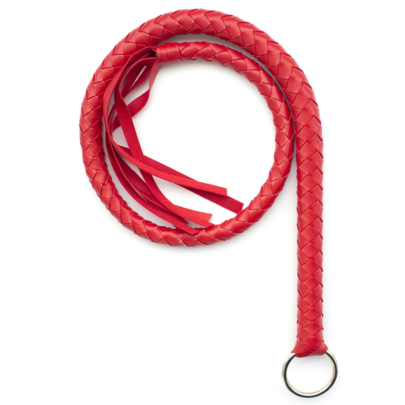 65CM PU Leather Braid Horse Whip, Horse Training Whips,Handle With Iron Hoop 5