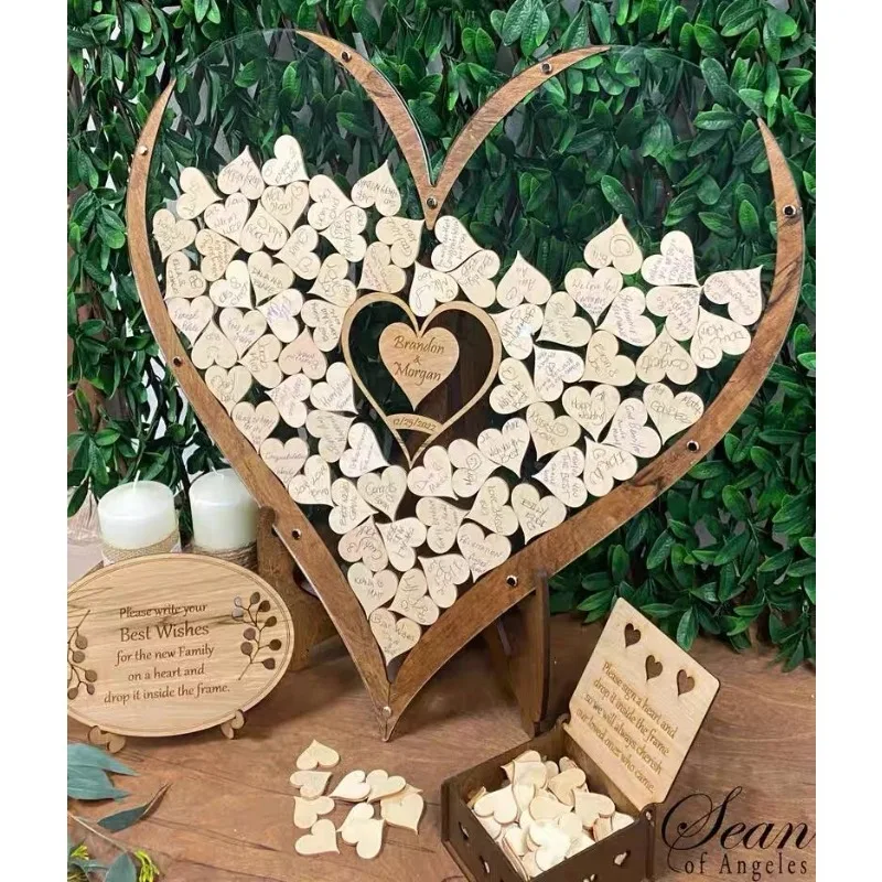 Message Book Wedding Guest Book Alternative 3D Engraved Transparent Guestbook Guest Drop Box Welcome Card Decorations