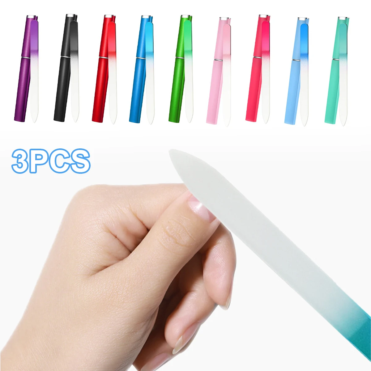 3pcs Crystal Glass Nail File 15 Cm Glass Fingernail File Manicure Tool