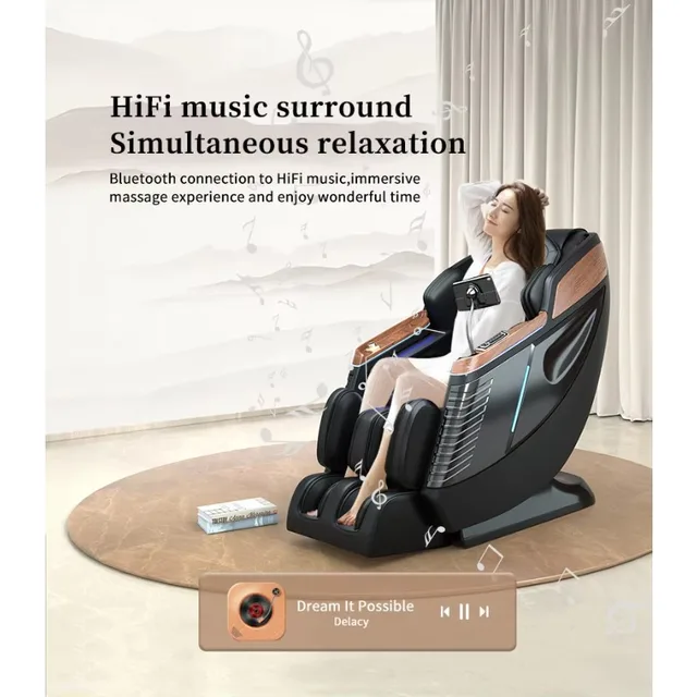 3D Zero Gravity Massage Chair with Full Body Airbags Hifi Bluetooth Music Foldable Portable-Cheap Price Armchair Massage