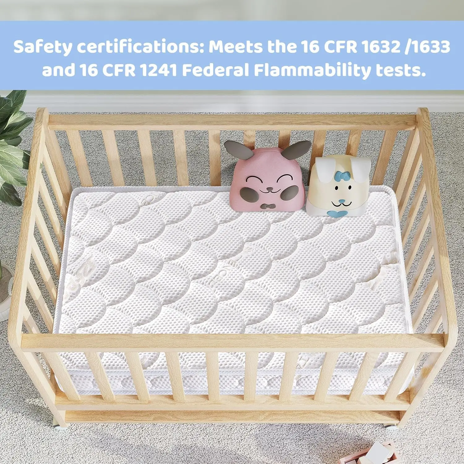 38x24 Inch Mini Crib Mattress-Dual-Sided Firm Support, Breathable Foam, Quiet & Odorless