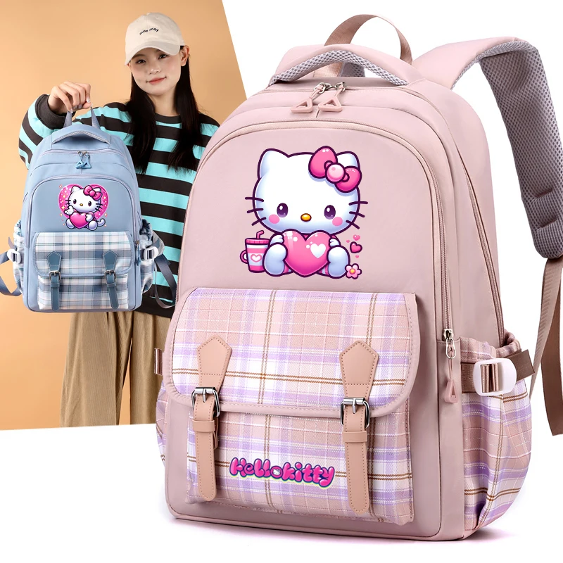 

Рюкзак Hello Kitty для женщин, сумка для книг для студентов, подростков, девочек и мальчиков, детский Ранец, милый школьный ранец в стиле аниме