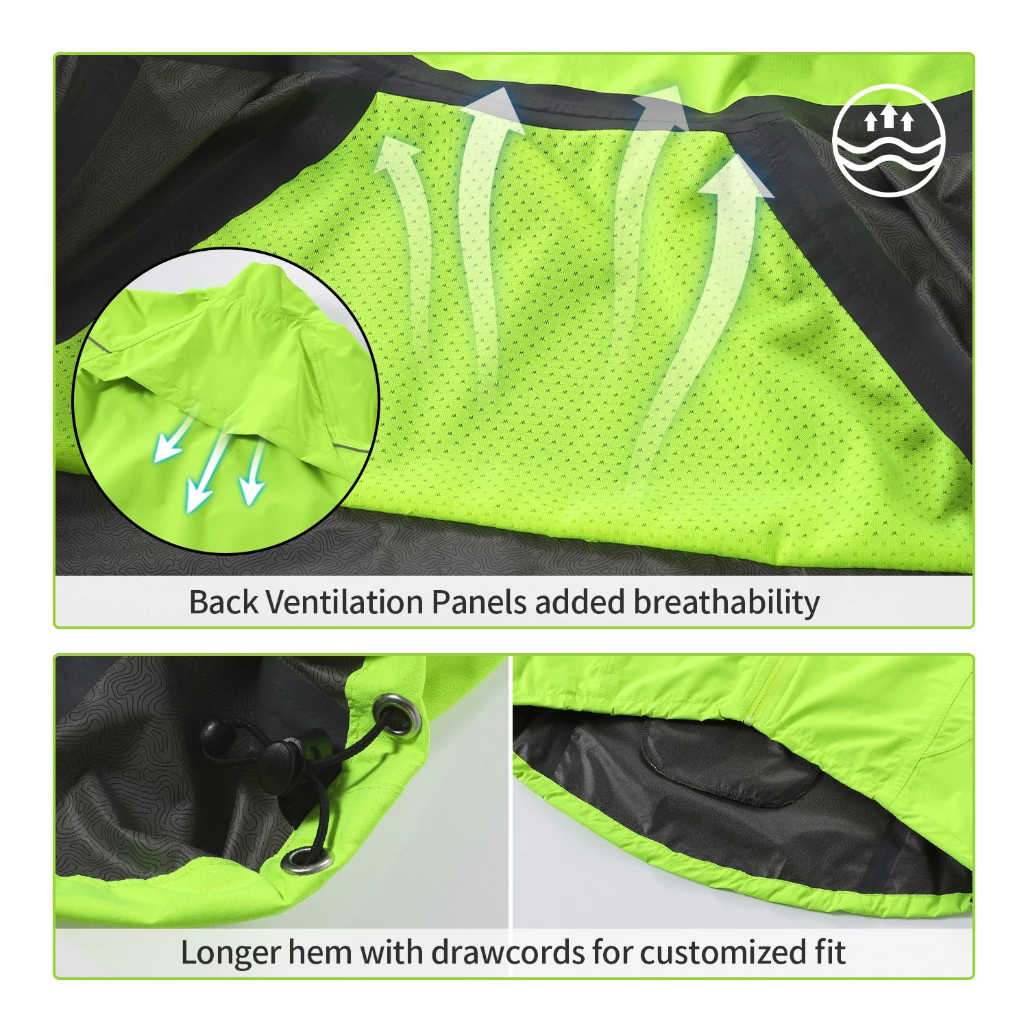 Mens Cycling Windbreaker Jackets Bicycle Raincoat Waterproof Motorcycle Clothing Outerwear Bike Jersey ARSUXEO