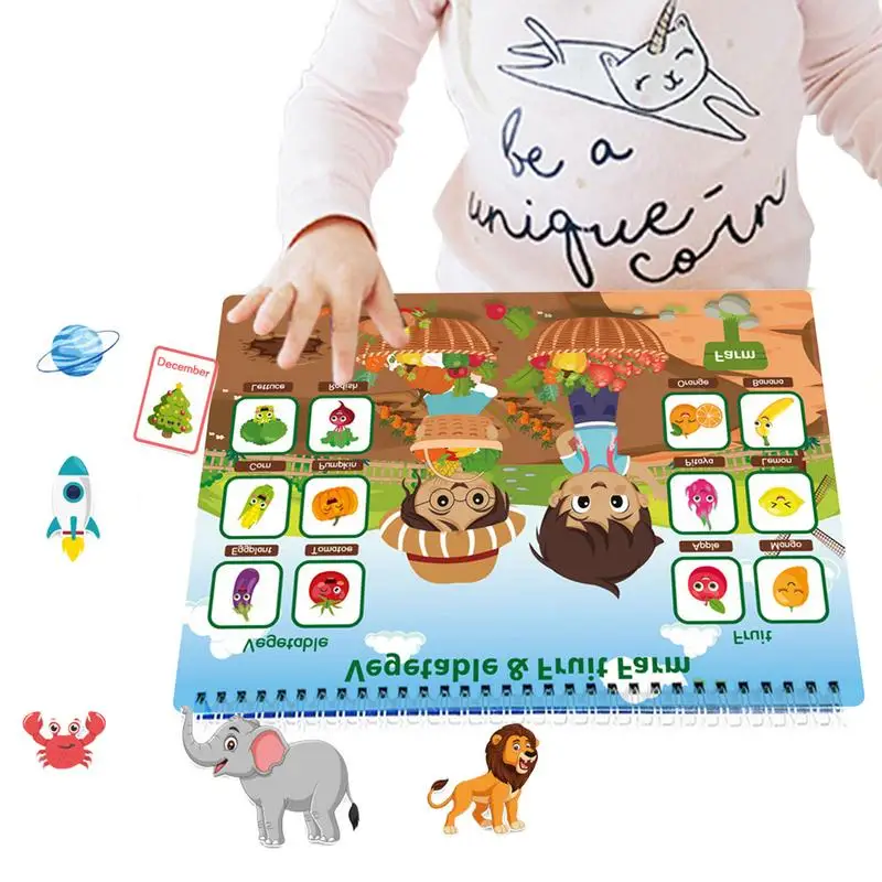 

Busy Book Workbook Activity Binder Montessori Sensory Book Early Learning Toy Educational Travel Reusable Book For Boys Girls