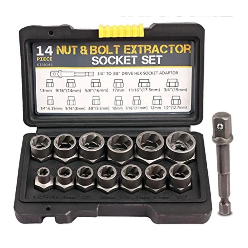 Bolt 5 Pc Twist Socket Set 4 Damaged Worn Lug Nut And Lock Remover... Extractor Socket Set - Foto 9