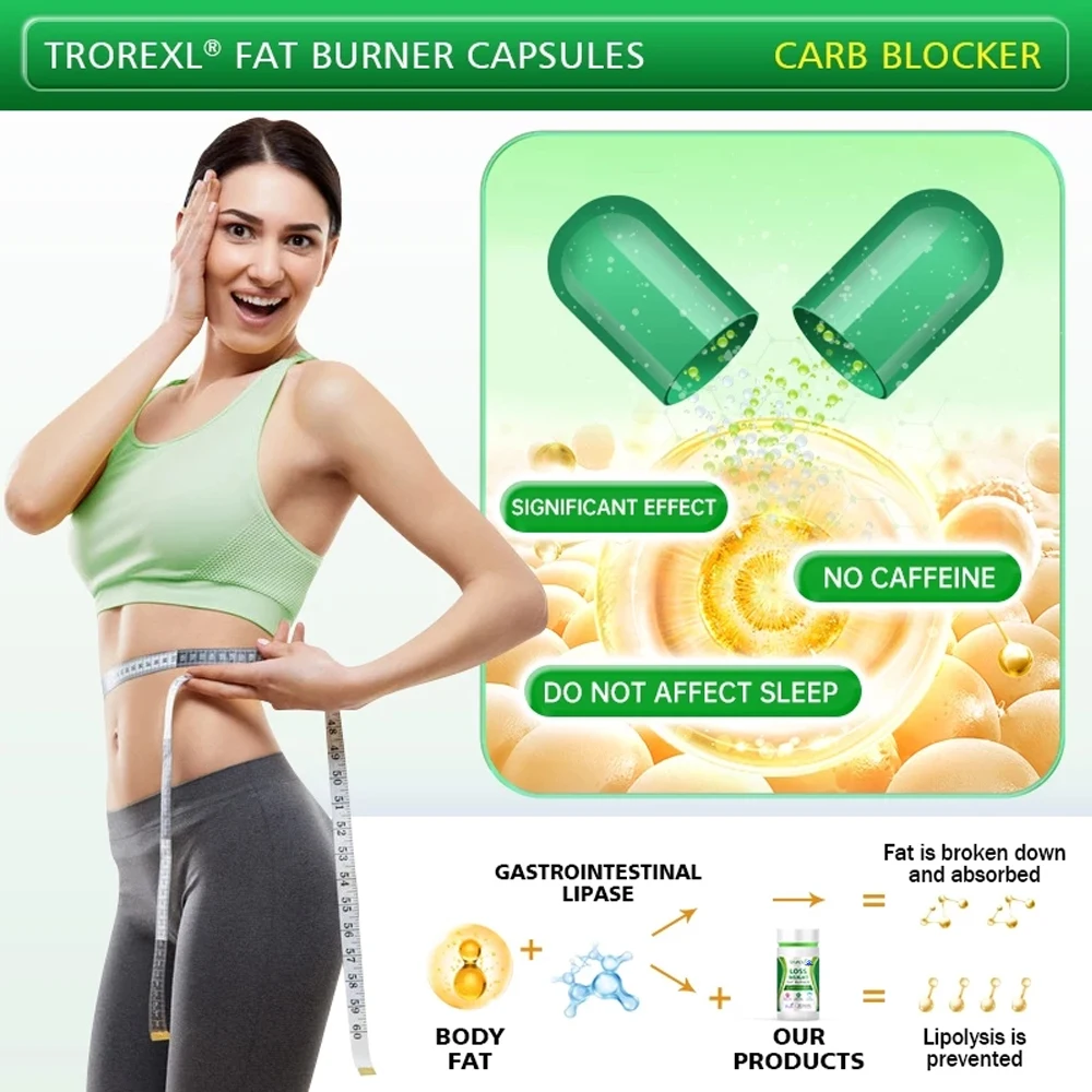 Trorexl Fast Weight Loss Supplement Tea polyphenols slimming capsule belly fat burner lotus leaf detox appetite suppressant