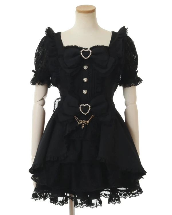 New Japanese Style Lolita Princess Dress Set Spring Summer Big Bow Spring Summer Short Sleeve Slim Sweet Dress and Shorts Set 2