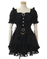 New Japanese Style Lolita Princess Dress Set Spring Summer Big Bow Spring Summer Short Sleeve Slim Sweet Dress and Shorts Set 2