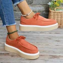 Large Size  Women's Comfort Breathable Suede Sneakers Ladies Low Top Thick Sole Casual Sports Shoes for Women Zapatos Mujer2024