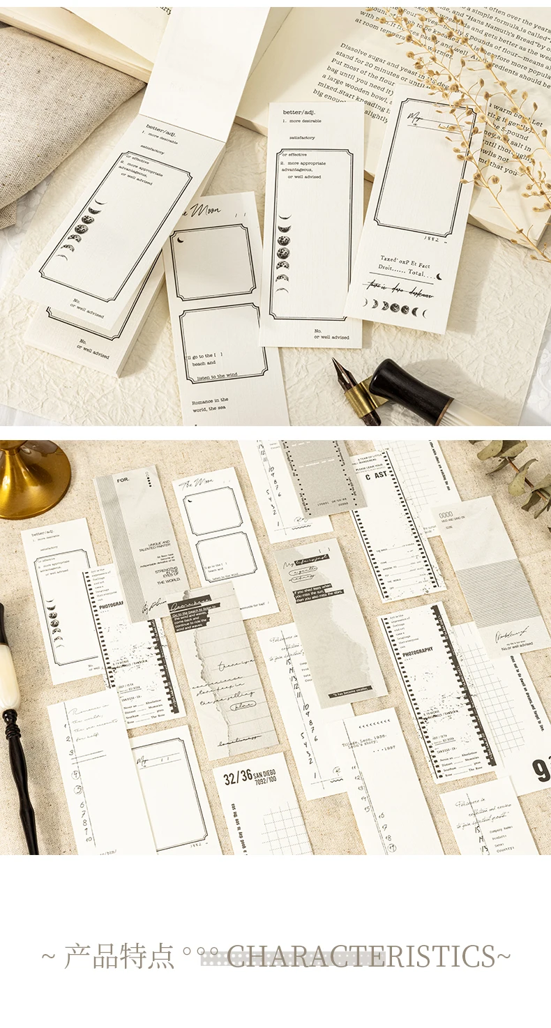 Yoofun 30 teile/los Vintage tränen bares Material Collage Memo Pad kreative DIY Junk Journal Scrap booking Material Papier Nachricht Notizen – Detail 7