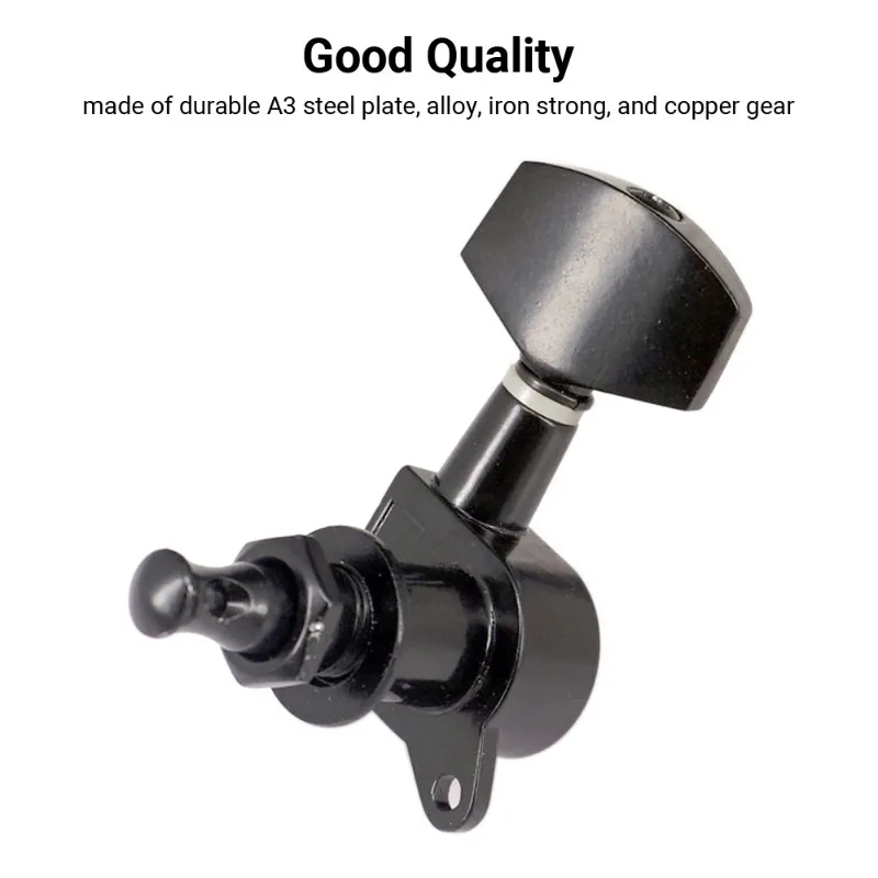 6pcs Sealed Guitar String Pegs Locking Tuners 3L3R Tuning Pegs String Tuners Electric Acoustic Guitar Tuner Guitar Accessories