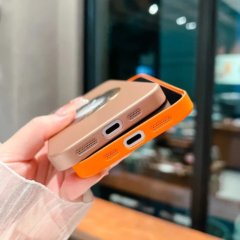 Luxury Magnetic Hard PC Phone Case with Wireless Charging and Lens Protection