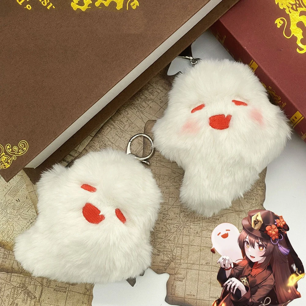 Plush Toy Plush Doll Anime Ornament Game Genshin Impact Wanderer Hutao Cosplay Keychain Unisex Ghost Pendant Plush Doll Key Rings Accessories Key Chains Gifts