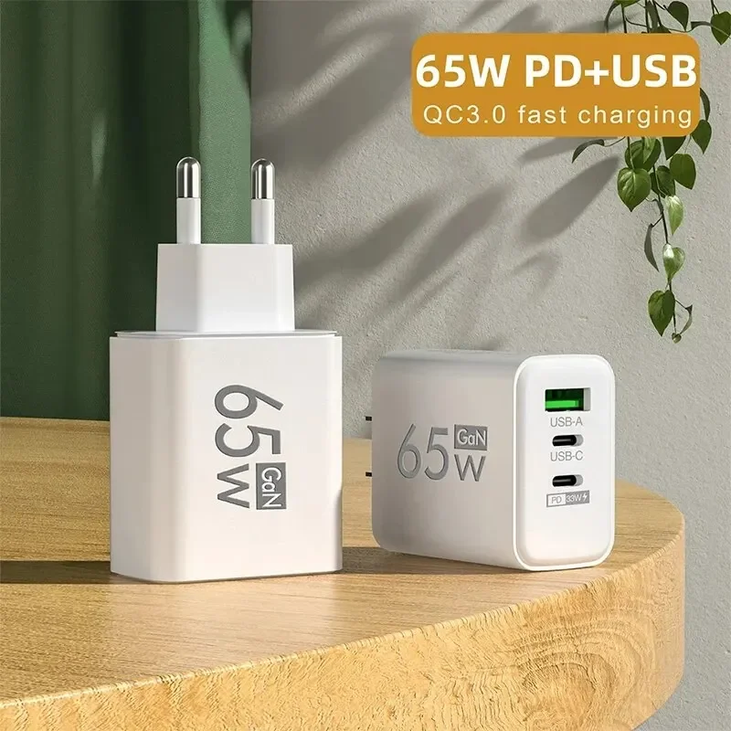 Wall Charger GaN Fast Charging USB Type C Charger PD 3.0 Quick Charge for Phone Adapter for iPhone 15 Xiaomi Huawei Samsung Oneplus