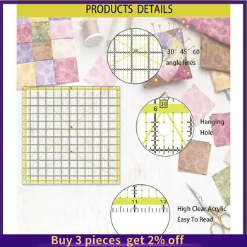 COME Clear Acrylic Quilting Ruler for Sewing & Craft Projects 1