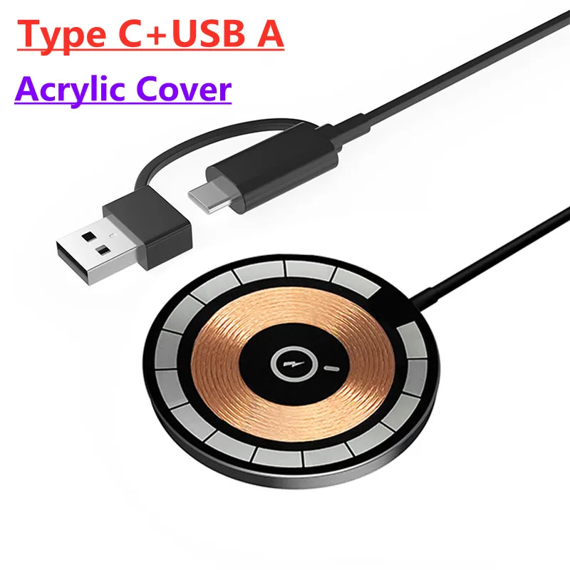 65 واط المغناطيسي شاحن لاسلكي الوسادة USB + نوع C...