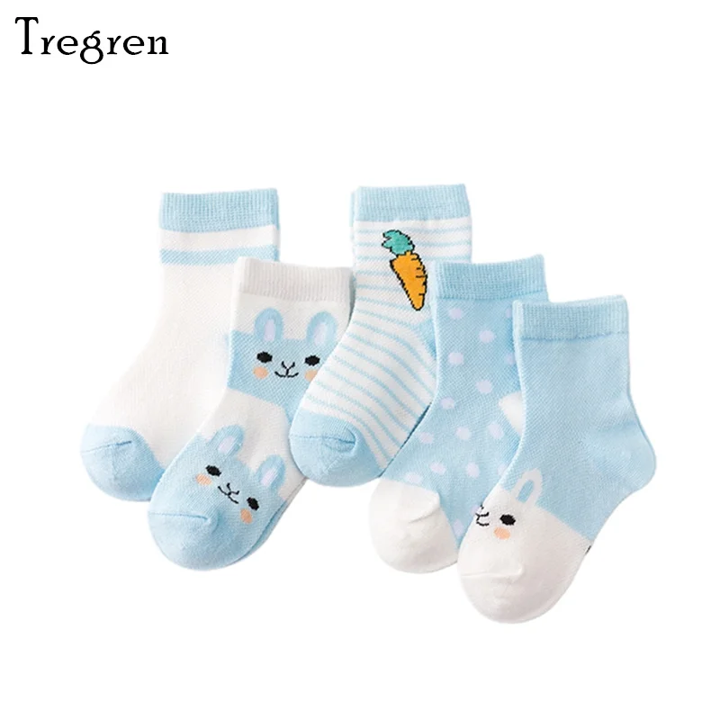 

Tregren 0-9Years Kids Baby Girls Boys Cotton Socks Soft Crew Socks Breathable Mesh Thin Socks Children Accessories