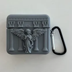 3D God Angel Silicone Earphone Case with Pendant Cover - Protective Headphone Box - Airpods 3rd (Gray)
