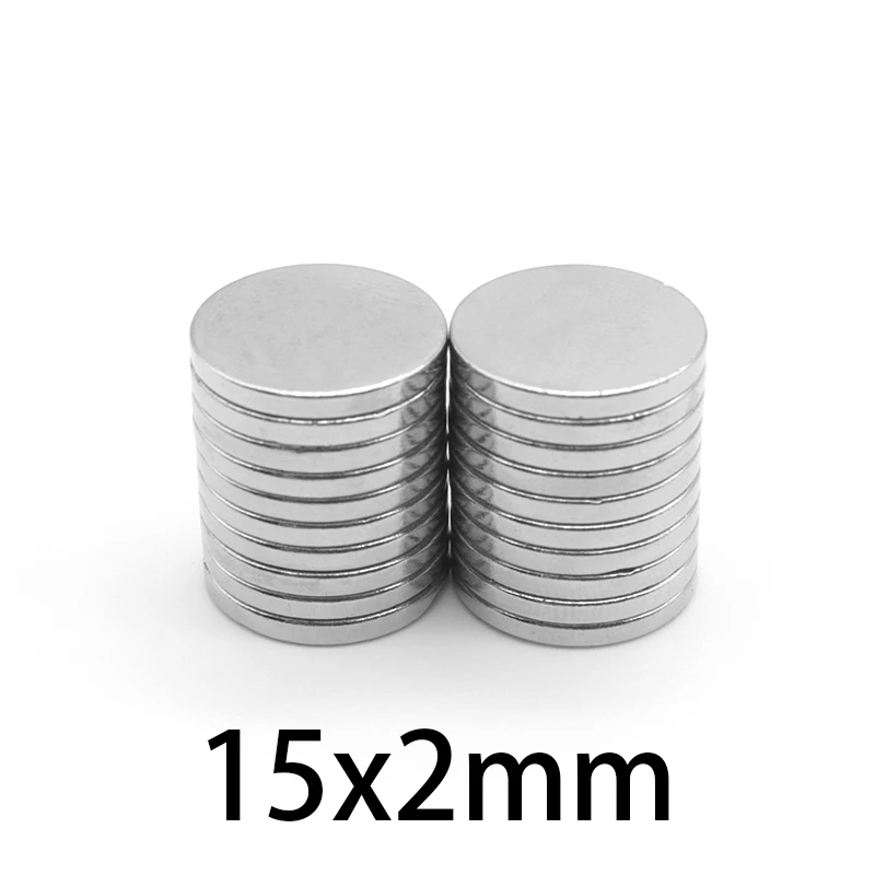 5/10/20/50/100/150PCS 15×2 Neodymium Disc Magnets 15mmx2mm Permanent Small Round Magnet 15x2mm Thin Search Magnet Strong 15*2
