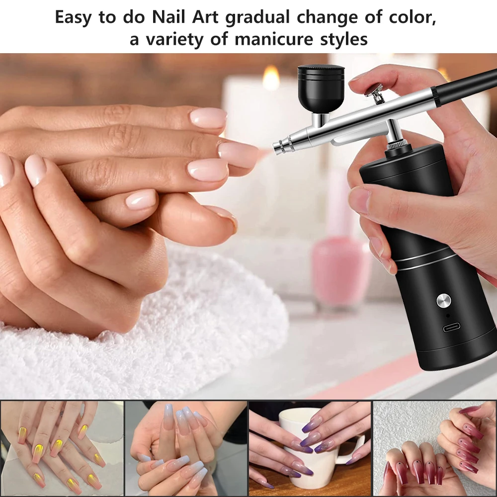 Airbrush Nail Mini aerografo portatile con Kit compressore per unghie Art  Manicure Craft pasticceria Cake Paint Nano Sprayer Gun 350Kpa - AliExpress