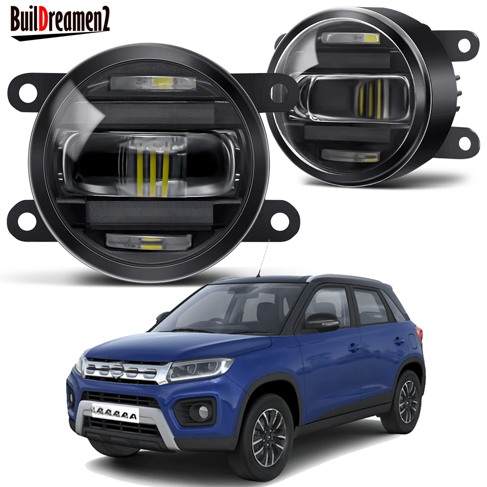 2IN1LEDFogLightAssemblyDRLForSuzukiVitaraBrezza2016202230W