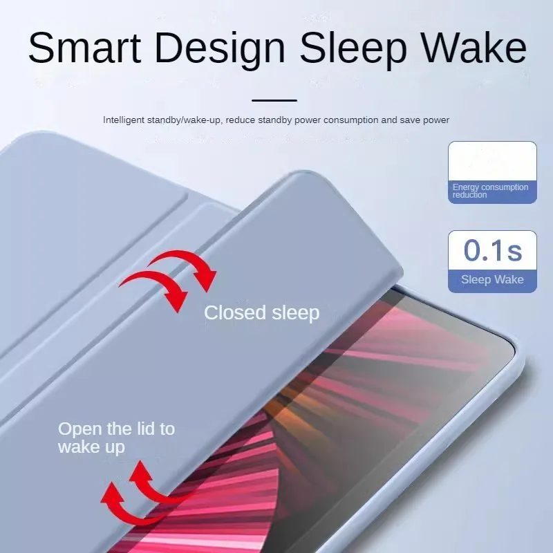 Magnetic Folding PU Stand Smart Case with Soft TPU Back Cover