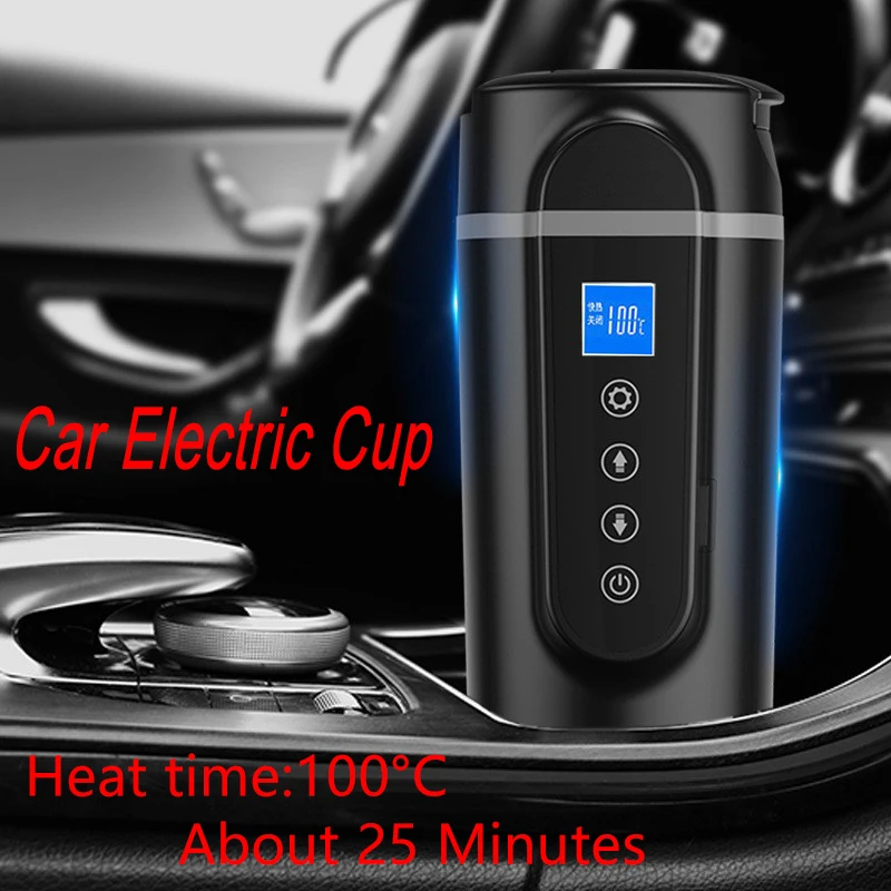 12V/24V 420Ml Stainless Steel Car Heating Cup LCD Display Electric Water Portable Kettle Coffee Tea Touch |