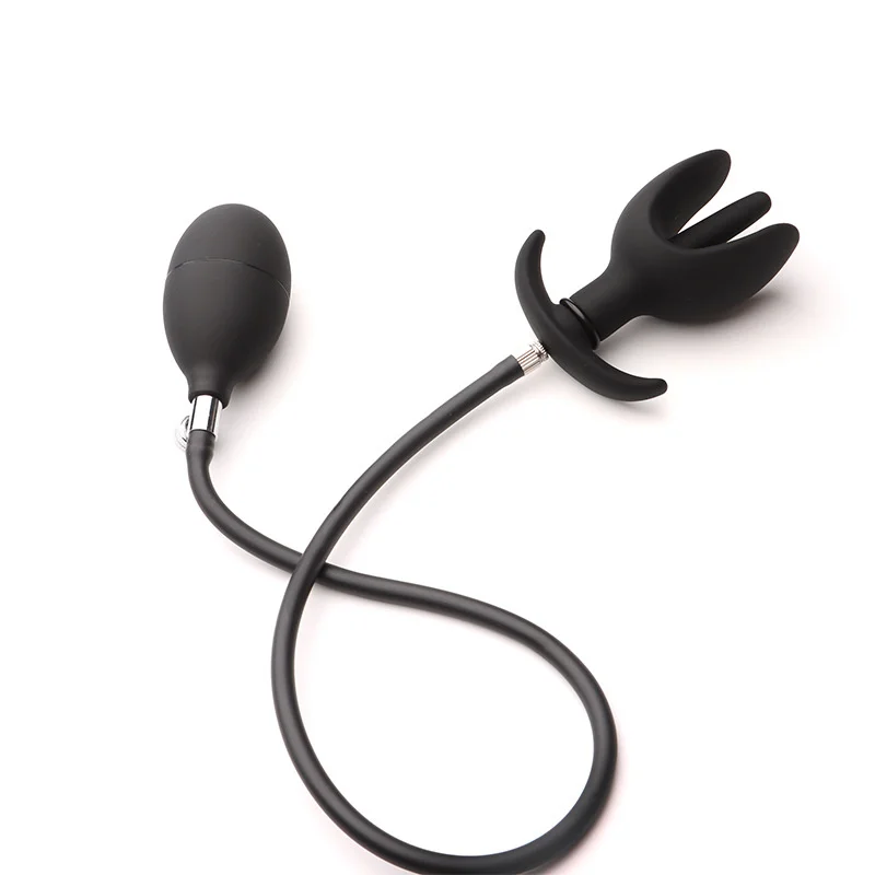 Plug anal hinchable de silicona con perlas de masaje_voghion.com