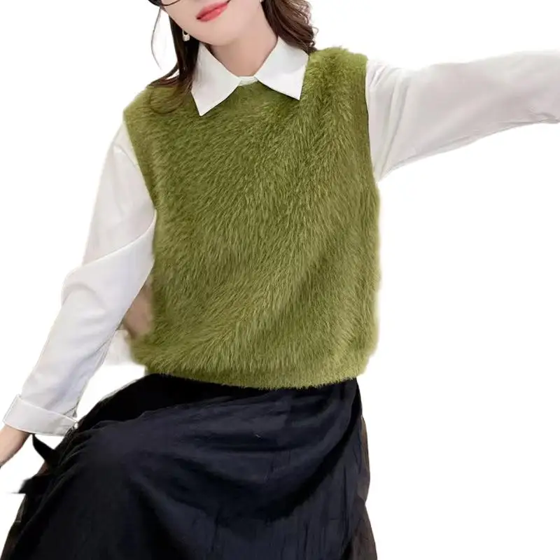 Women Knitted Sleeveless Sweater Vest Summer