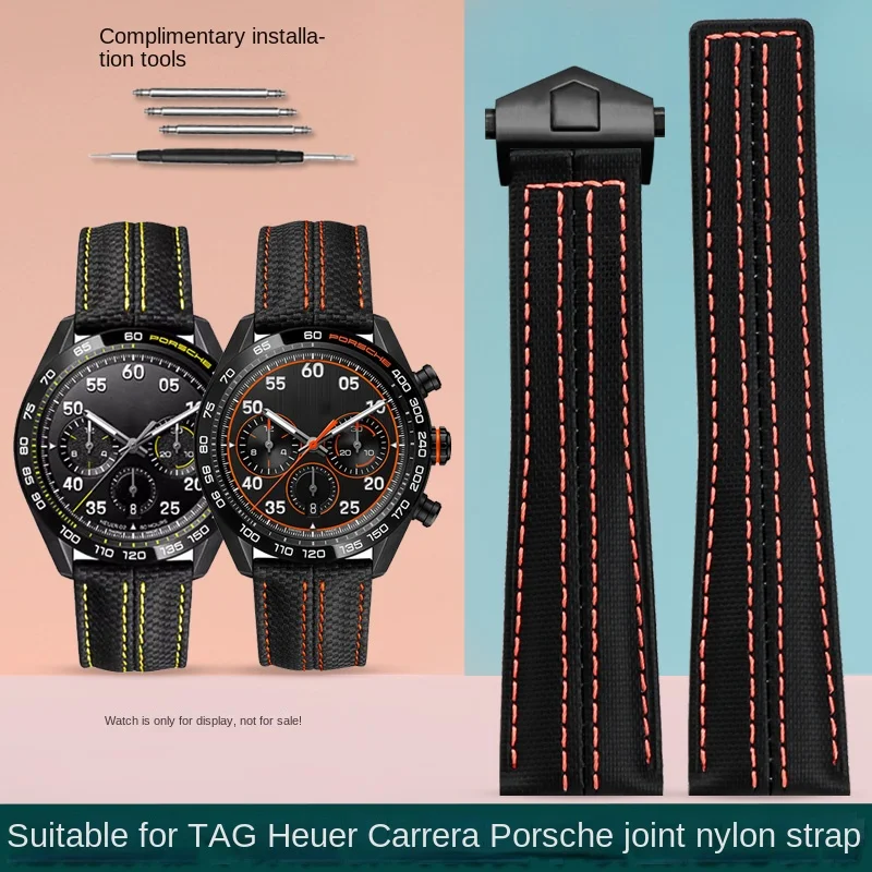 Cinturino Da Uomo In Nylon Per Tag Heuer Monaco Carrrera Cbl2115 Orologio In Pelle Traspirante Con Accessori Fibbia Pieghevole 22Mm