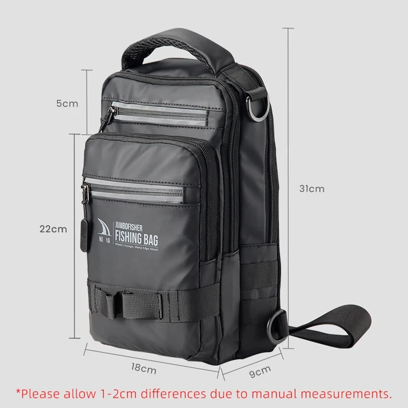 Description Picture 2 of itemFishing bag with Rod Holder Tactical Fish Sling Backpack Lightweight Outdoor Hiking Climbing Rig Pouch Sport Hunting Chest Bags