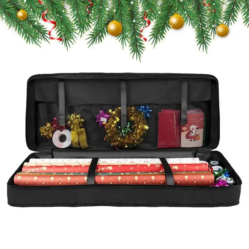 Christmas Gift Wrap Storage Bag Underbed Storage Organizer with Thicken Handles Xmas Wrapping Paper Box