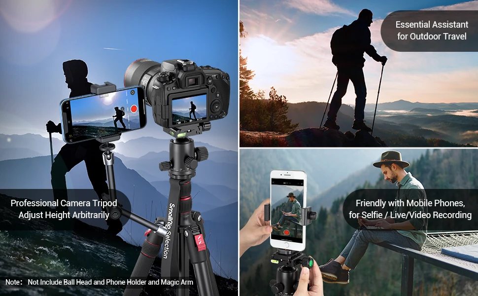 68" Camera Tripod Foldable Aluminum Tripod Monopod Compatible with 1/4"-20 and 3